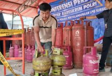 Baran bukti penyalagunaan LPG Subsidi di Tangsel. Foto Antara
