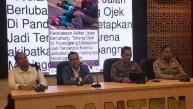 Kabid Humas Polda Banten, Kombes Pol Maruli Hutapea menjelaskan kasus pengemudi ojek di Pandeglang. Foto Antara