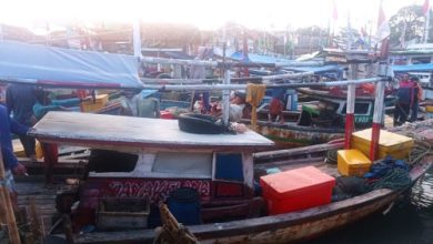 Perahu nelayan di Muabinuangan, Kabupaten Lebak. Foto: Antara