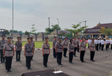 Sertijab Wakapolres, Kasat dan Kapolsek di Mapolres Serang. Foto: Yono
