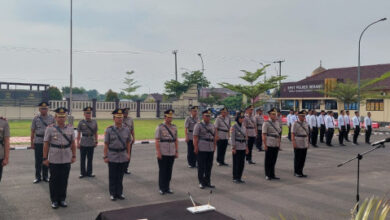 Sertijab Wakapolres, Kasat dan Kapolsek di Mapolres Serang. Foto: Yono