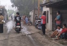 Lokasi kebakaran pabrik sandal di Cipondoh. Foto Antara