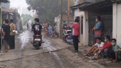 Lokasi kebakaran pabrik sandal di Cipondoh. Foto Antara