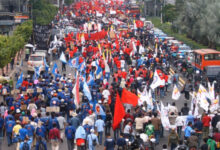 Demo buruh pada May Day di Jakarta. Foto: id.wikipedia