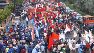 Demo buruh pada May Day di Jakarta. Foto: id.wikipedia