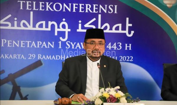 Menteri Agama RI mengumumkan Hari Raya Idul Fitri.