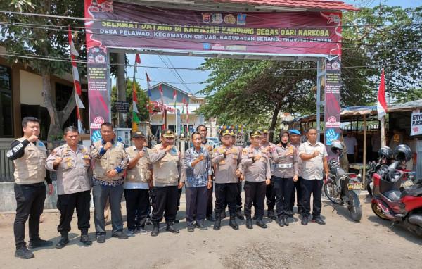 Peluncuran Posko Kampung Bebas Narkoba dari Polres Serang. Foto: Yono