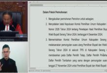 Pembacaan putusan MK soal Pilkada Kabupaten Serang. Foto: Istimewa