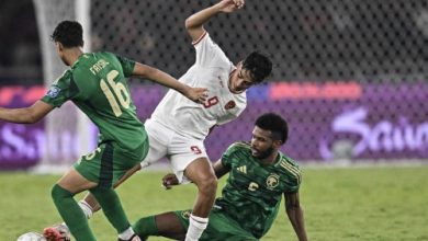 Laga Timnas Indonesia lawan Arab Saudi. Foto Antara
