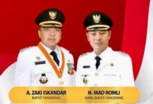 Bupati Tangerang, Ahmed Zaki Iskandar dan Wakilnya, Mad Romli. Foto: Istimewa