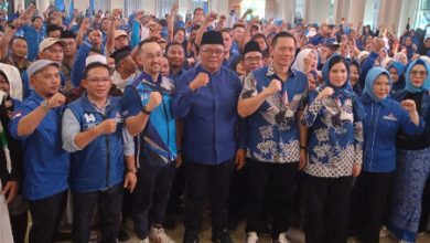 Agus Harimukti Yudhoyono (AHY), Ketua Umum Partai Demokrat di Cikupa, Tangerang. Foto: Iqbal Kurnia