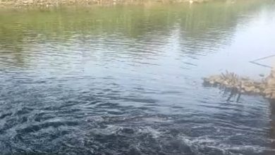 Pencemaran air Sungai Cisadane menyebabkan air menghitam. Foto Biro Adpim Banten