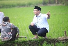 Andika Hazrumy, Calon Bupati Serang berbincang dengan petani. Foto: Budi Wahyu Iskandar