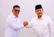 Dukungan Prabowo Subianto, Ketua Umum Partai Gerindra ke kadernya, Andra Soni. Foto: Antara