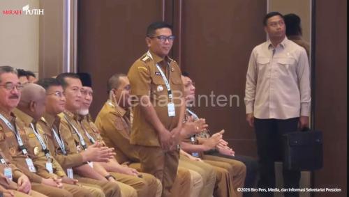 Gubernur Banten, Andra Soni di acara Rakornas TPKAD di Jakarta. Foto Biro Adpim Banten