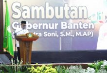 Gubernur Banten, Andra Soni pada Muktamar Al Khariyah ke XI. foto Biro Adpim Banten