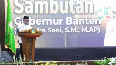 Gubernur Banten, Andra Soni pada Muktamar Al Khariyah ke XI. foto Biro Adpim Banten