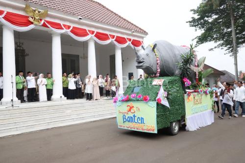 Karnaval panjang mulud di Gedung Negara Banten. Foto Biro Adpim Banten