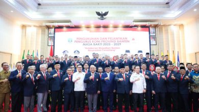 Gubernur Banten, Andra Soni hadiri pelantikan pengurus KONI Provinsi Banten. Foto Biro Adpim Banten