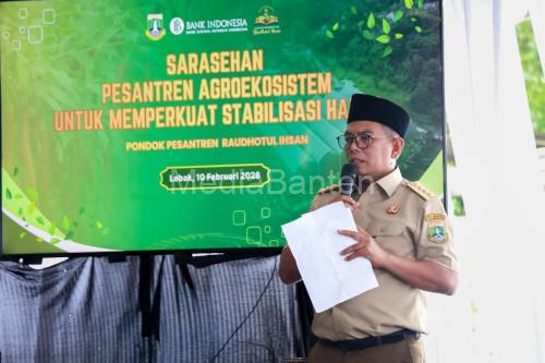 Gubernru Banten, Andra Soni di Ponpes Agro Ekosistem Raudhatul Ihsan di Lebak. Foto Biro Adpim Banten