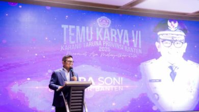 Gubernur Banten, Andra Soni buka temu karya VI Karang Taruna. Foto Biro Adpim Banten