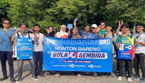 Sinergi TVRI - RRI - Antara dalam kampanye di Banten soal Piala Dunia. Foto Antara