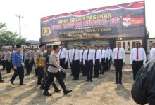 Apel Operasi Mantab Brata Maung untuk pengamanan Pemilu 2024. Foto: Yono