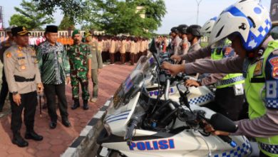 Gelar Pasukan Operasi Lilin Maung 2023 di Mapolres Serang. Foto: Yono