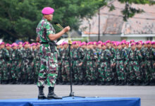 Apel awal tahun 2023 dipimpin Danpasmar 2, Brigjen TNI (Mar) Suherlan. Foto: Ahmad Munawir - Menkav 2 Mar.