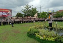 Apel pengamanan di TPS Pilkada Kabupaten Serang. Foto: Yono