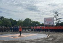 Apel kesiapsiagaan bencanna di Pemprov Banten. Foto Antara