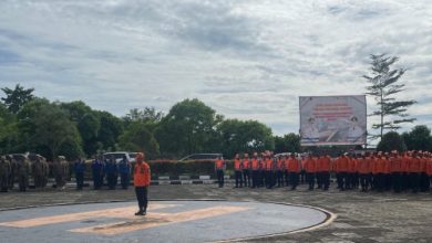 Apel kesiapsiagaan bencanna di Pemprov Banten. Foto Antara