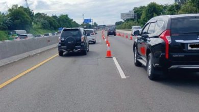 Contraflow arah jakarta - Cikampek. Foto: Antara