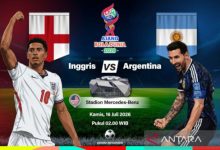 Flyer Argentina Vs Inggris. Foto Antara