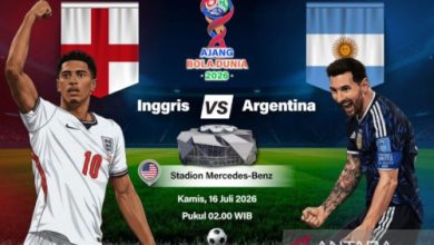 Flyer Argentina Vs Inggris. Foto Antara