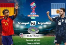 Flayer Spanyol Vs Argentina. Foto Antara