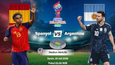 Flayer Spanyol Vs Argentina. Foto Antara