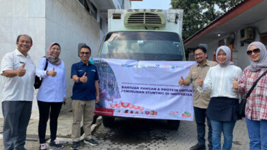 Armada khusus yang disiapkan Pos Indonesia mendistribusikan bantuan pangan stunting. Foto: Humas Pos Indonesia