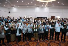 Para jemaah haji di Asrama Haji Cipondoh, Tangerang. Foto Biro Adpim Banten