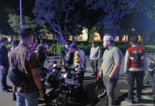 Pembubaran balap liar oleh polisi di Puspemkab Tangerang. foto Antara