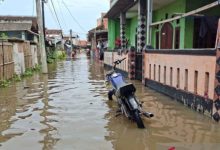 Banjir di Kasemen belum surut. Foto Antara