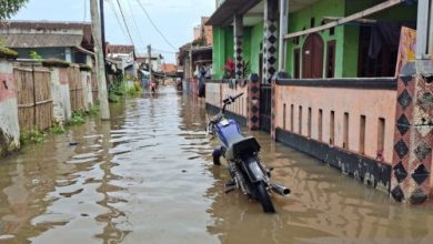 Banjir di Kasemen belum surut. Foto Antara