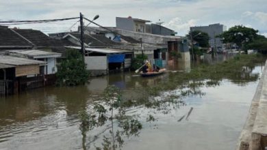 Banjir di Perumahan Garden City, Kota tangerang. Foto: Antara