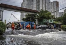 Banjir rob di Jakarta Utara yang rutin terjadi. Foto: Antara