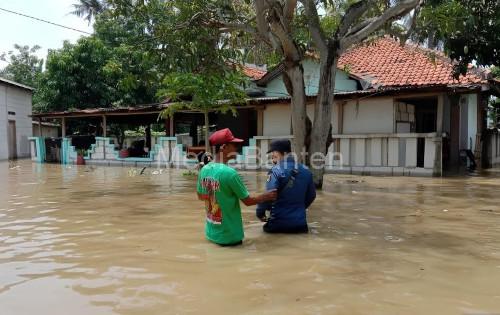 Banjir di pesisir utara Kabupaten Tangerang. Foto Antara