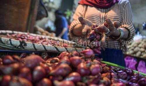 Komoditas bawang di Kota Tangerang. Foto: Antara