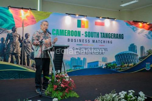 Wali Kota Tangerang Selatan, Benyamin Davnie dalam pertemuan dengan Delegasi Kamerun. Foto Antara