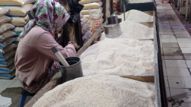 Komoditas beras melimpah di pasar tradisional Lebak. Foto: LKBN Antara