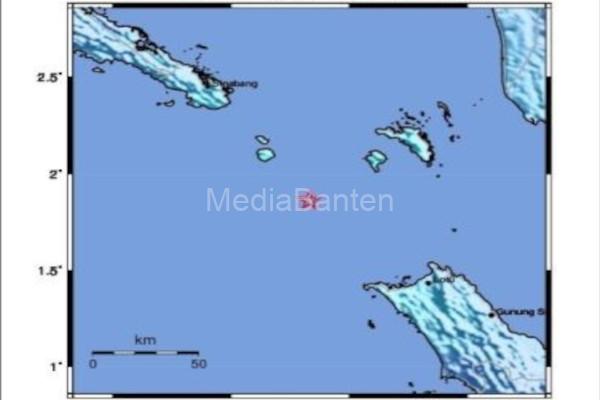 Peta BMKG gempa bumi di Nias Utara. Foto: BMKG