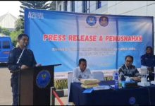 Konferensi BNNP Banten soal pengiriman narkotika dari Medan. Foto: Antara